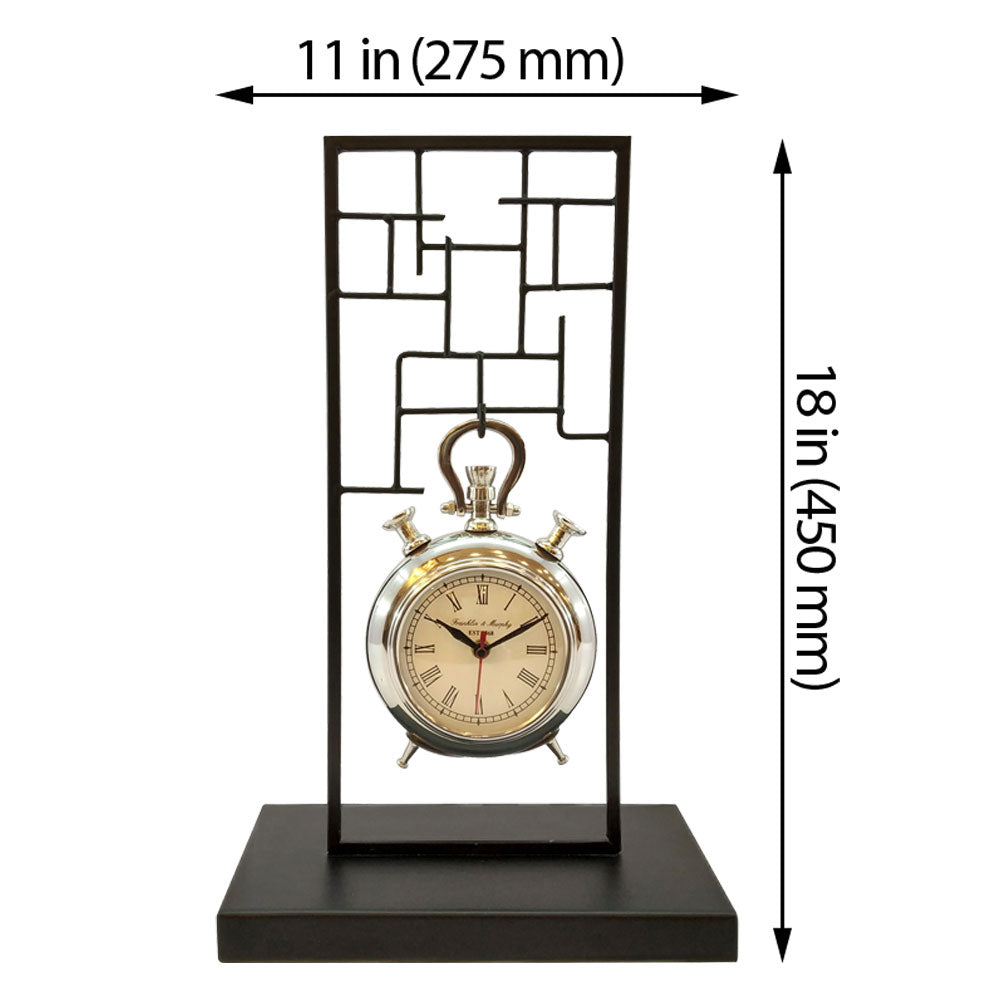 Clock, Clock for Table, Clock in Black & Silver Color, Clocks - EL2078