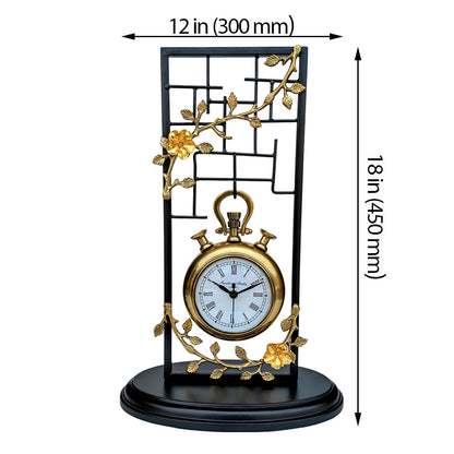 Clock, Clock for Table, Clock in Black & Gold Color, Clocks - EL2079