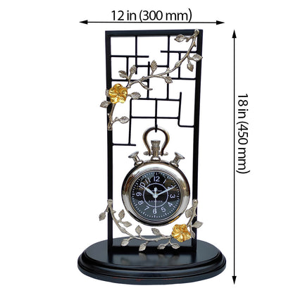 Clock, Clock for Table, Clock in Black & Silver Color, Clocks - EL2080