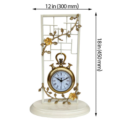 Clock, Clock for Table, Clock in White & Gold Color, Clocks - EL2081