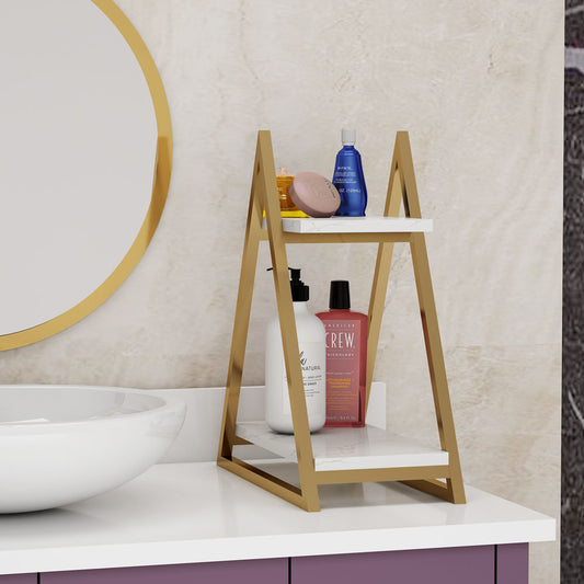 Toilet Accessory, Toilet Accessory in Metal, Toilet Accessory with Open Space,Toilet Accessory in Gold & White Color, Toilet Accessory - EL2088