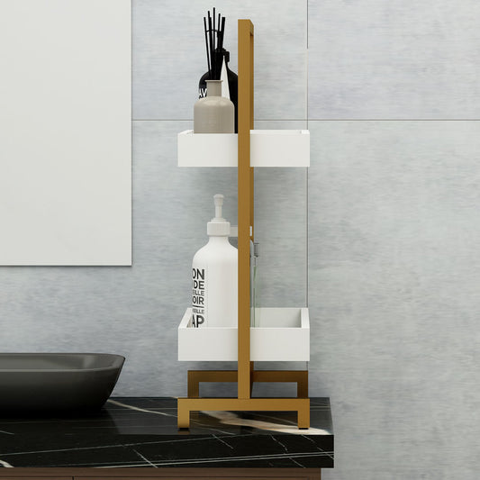 Toilet Accessory, Toilet Accessory in Metal, Toilet Accessory with Open Space, Toilet Accessory in Gold & White Color, Toilet Accessory - EL2090