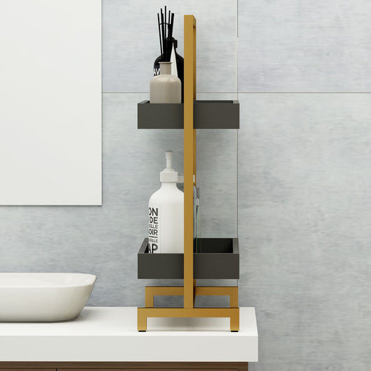 Toilet Accessory, Toilet Accessory in Metal, Toilet Accessory with Open Space, Toilet Accessory in Gold & Grey Color, Toilet Accessory - EL2091