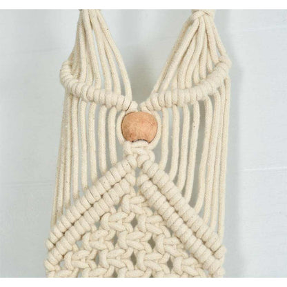 Hanging Plant (i248_1_1), Macrame Hanger Planter Diamond Knots, Hanging Plant in Off White Color Hanging Plant - EL2157