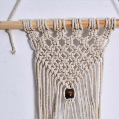 Hanging Plant (i150_1_1), Macrame Plant Hanger, Wooden Stick, Pack of 1, Hanging Plant in Off White Color Hanging Plant - EL2160