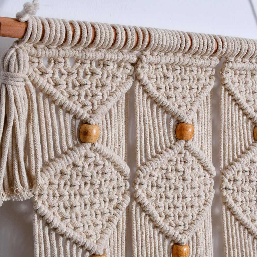 Hanging Plant (i147_1_1), Macrame Planter Pot Holder Hanging, 3 Hangers, Hanging Plant in Off White Color Hanging Plant - EL2162