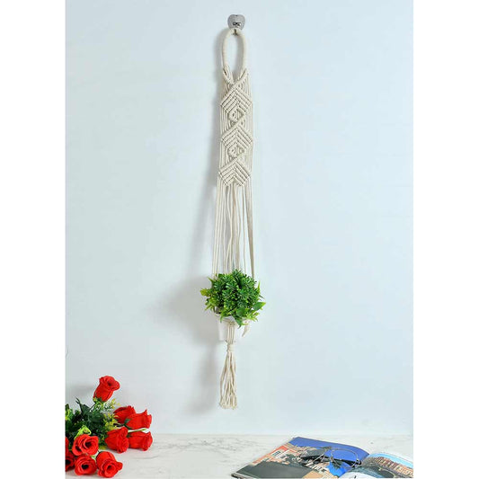 Hanging Plant (i143_1_1), Macrame Planter Pot Holder Hanging, Hanging Plant in Off White Color Hanging Plant - EL2163