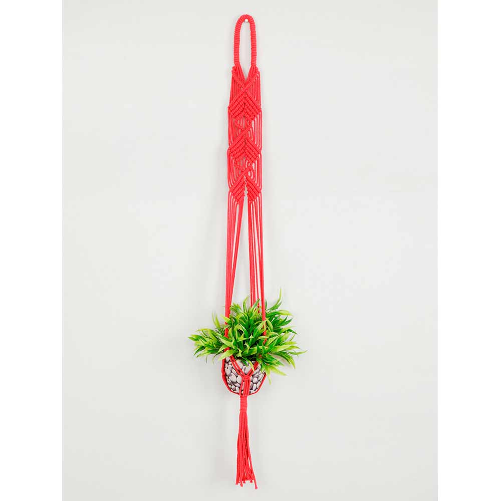 Hanging Plant (i143_5_1), Macrame Planter Pot Holder Hanging, Hanging Plant in Pink Color Hanging Plant - EL2166