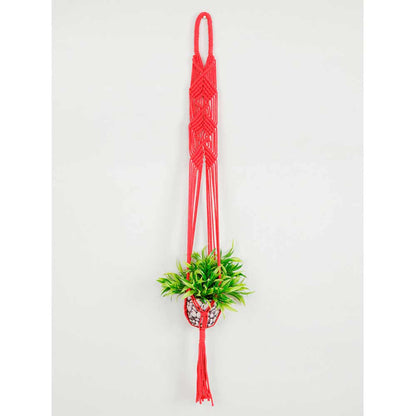 Hanging Plant (i143_5_1), Macrame Planter Pot Holder Hanging, Hanging Plant in Pink Color Hanging Plant - EL2166