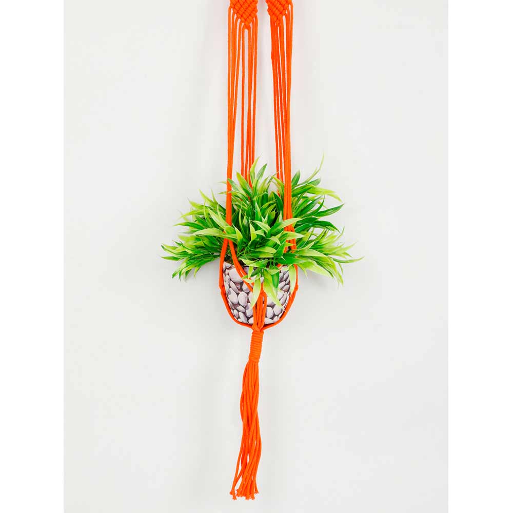 Hanging Plant (i143_6_1), Macrame Planter Pot Holder Hanging, Hanging Plant in Orange Color Hanging Plant - EL2167