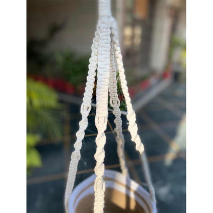 Hanging Plant (i123_1_1), Macrame Planter Pot Holder Hanging, Hanging Plant in White Color Hanging Plant - EL2169