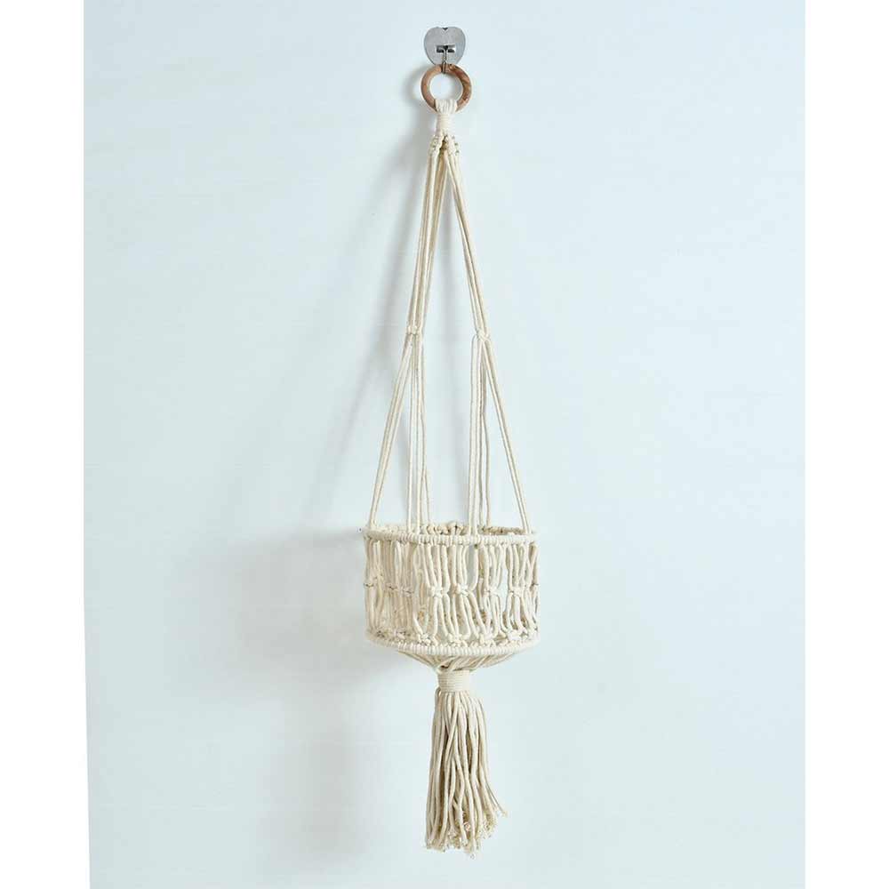 Hanging Plant (i116_1_1), Macrame Planter Pot Holder Hanging, Hanging Plant in Off White Color Hanging Plant - EL2170