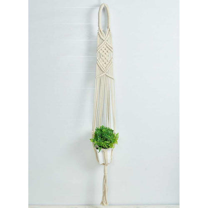 Hanging Plant (i73_1_1), Macrame Planter Pot Holder Hanging, Hanging Plant in White Color Hanging Plant - EL2171