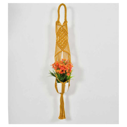 Hanging Plant (i73_3_1), Macrame Planter Pot Holder Hanging, Hanging Plant in Yellow Color Hanging Plant - EL2172