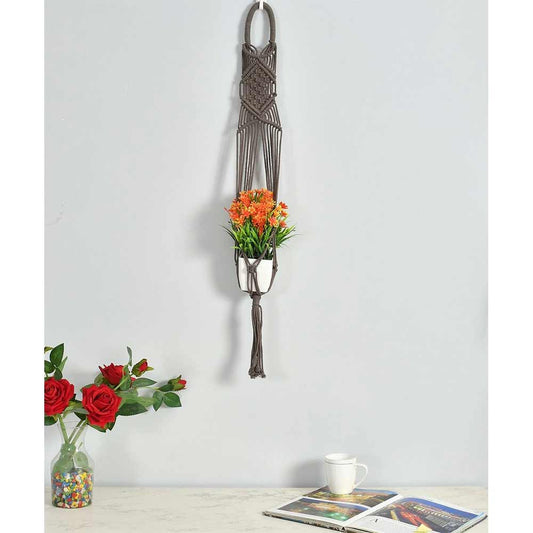 Hanging Plant (i73_4_1), Macrame Planter Pot Holder Hanging, Hanging Plant in Grey Color Hanging Plant - EL2173