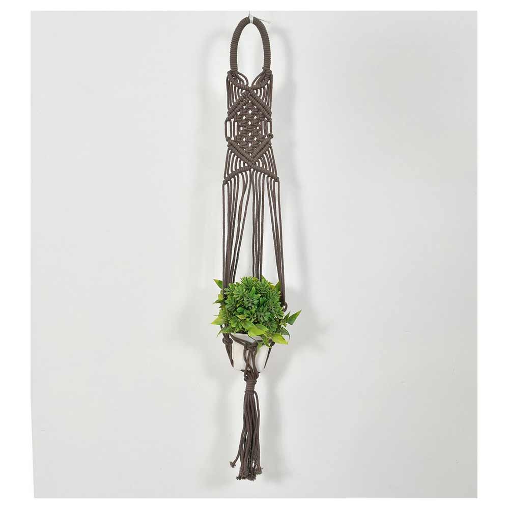 Hanging Plant (i73_4_1), Macrame Planter Pot Holder Hanging, Hanging Plant in Grey Color Hanging Plant - EL2173