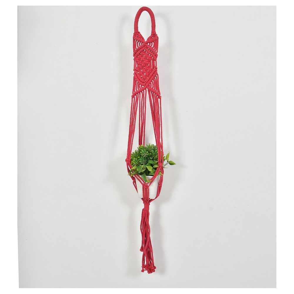 Hanging Plant (i73_5_1), Macrame Planter Pot Holder Hanging, Hanging Plant in Pink Color Hanging Plant - EL2174