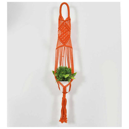 Hanging Plant (i73_6_1), Macrame Planter Pot Holder Hanging, Hanging Plant in Orange Color Hanging Plant - EL2175