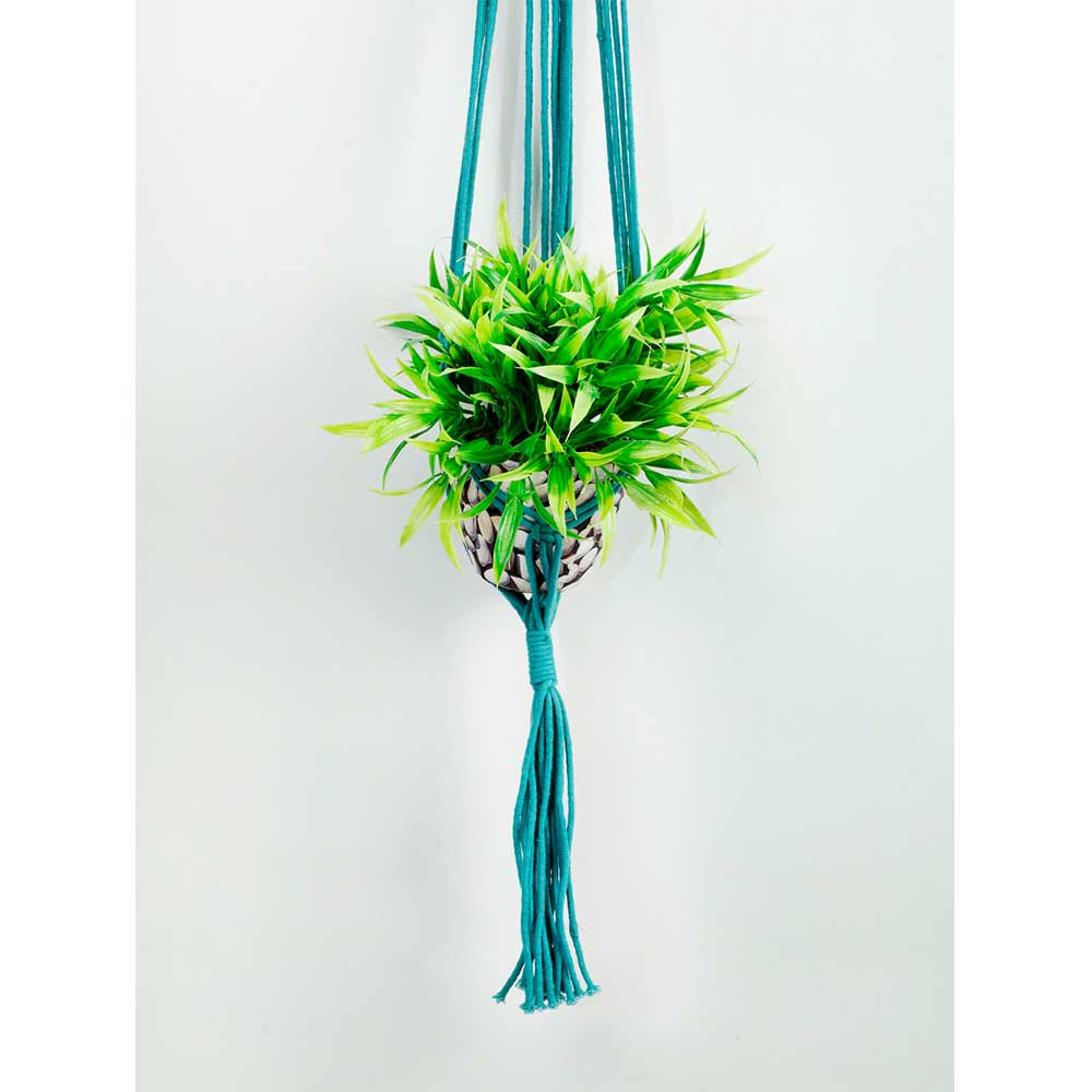 Hanging Plant (i73_7_1), Macrame Planter Pot Holder Hanging, Hanging Plant in Blue Color Hanging Plant - EL2176