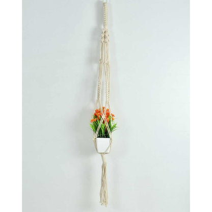 Hanging Plant (i61_1_1), Macrame Planter Pot Holder Hanging, Hanging Plant in White Color Hanging Plant - EL2177