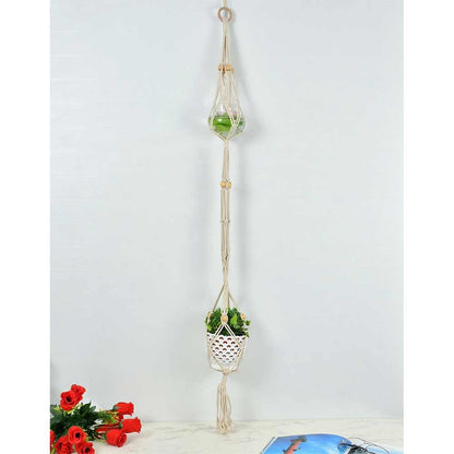 Hanging Plant (i115_1_1), Macrame Planter Pot Holder Hanging, Hanging Plant in Off White Color Hanging Plant - EL2178