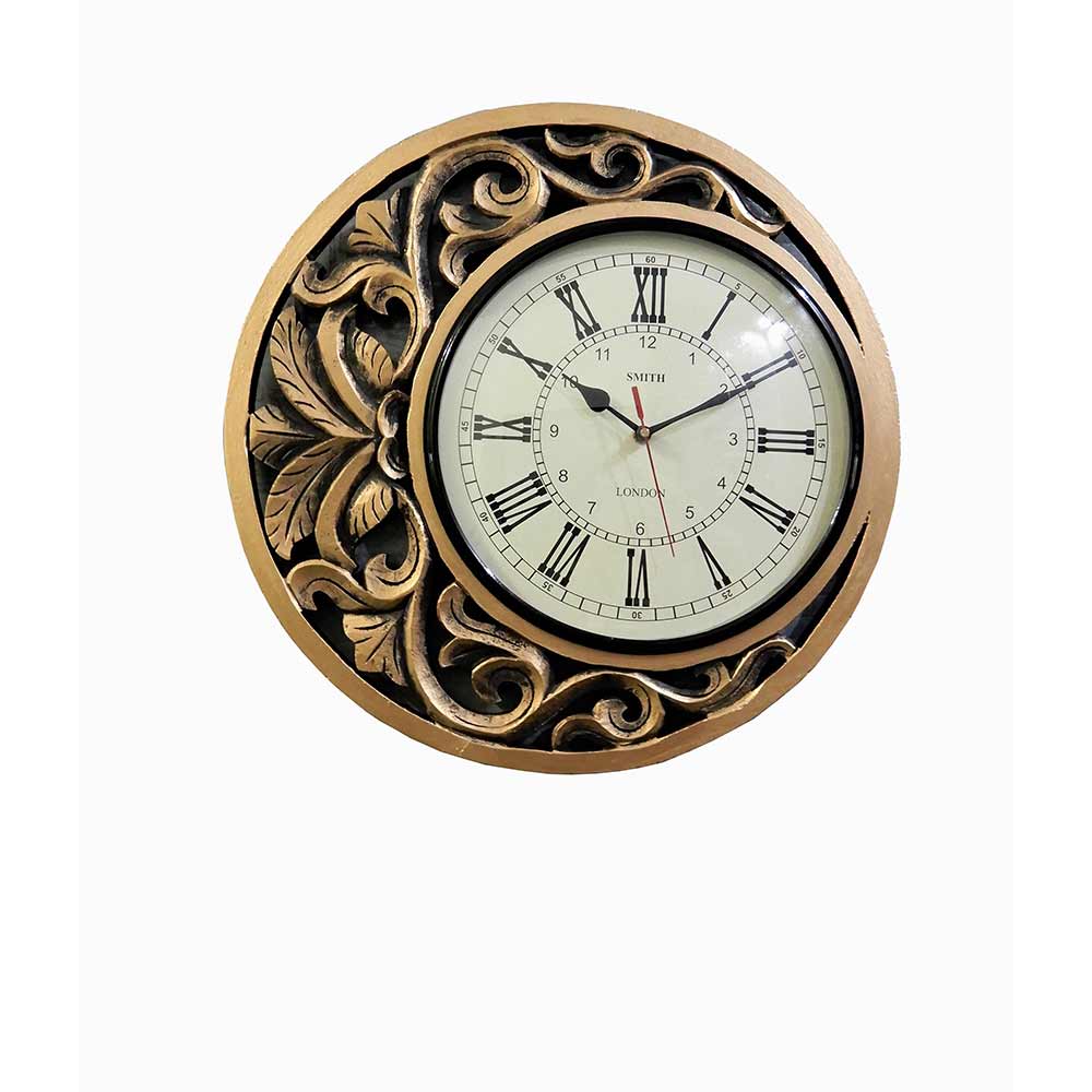 Wall Clock, Wall Clock Moon On Earth design Golden Shade, Wall Clock - EL2186