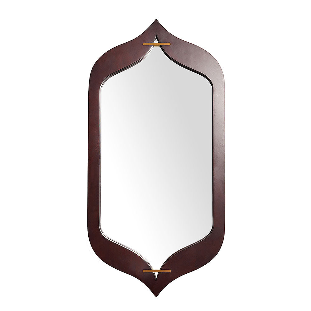 Mirror, SCSAI/2021/259 (STRAWBERRY COLLECTIVE), Q Queen Hexagon Glass Mirror in Walnut Finish, Mirror - EL2215