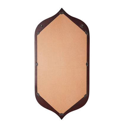 Mirror, SCSAI/2021/259 (STRAWBERRY COLLECTIVE), Q Queen Hexagon Glass Mirror in Walnut Finish, Mirror - EL2215