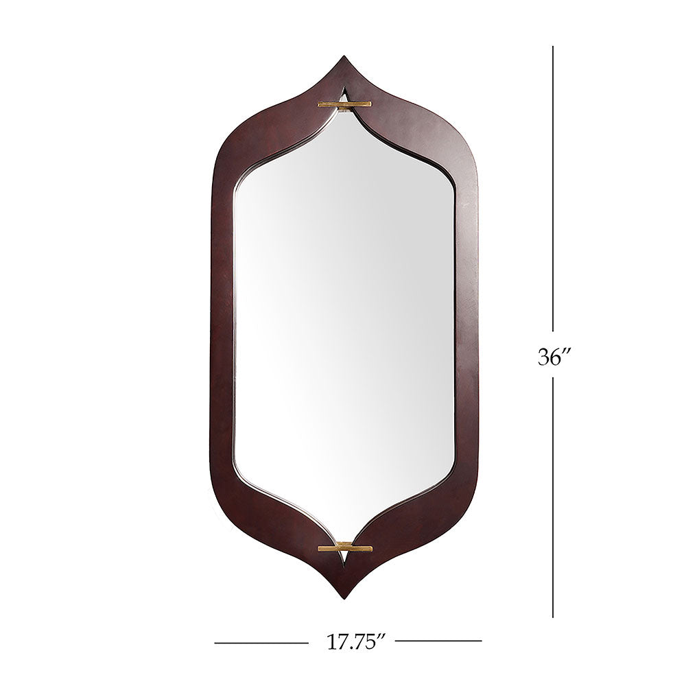 Mirror, SCSAI/2021/259 (STRAWBERRY COLLECTIVE), Q Queen Hexagon Glass Mirror in Walnut Finish, Mirror - EL2215