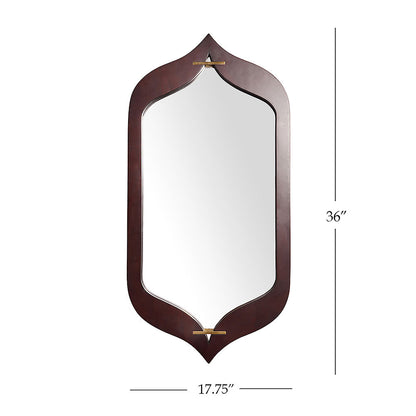 Mirror, SCSAI/2021/259 (STRAWBERRY COLLECTIVE), Q Queen Hexagon Glass Mirror in Walnut Finish, Mirror - EL2215