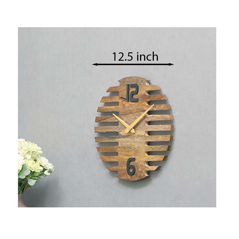 Wall Clock, (HWC111077) Cocovey Homes, Brown Wooden Wall Clock, Wall Clock - EL2270