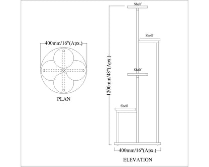 Planter Stand, White & Black Color Plant Stand, MS Tube in Black Finish, Planter Stand - EL2332