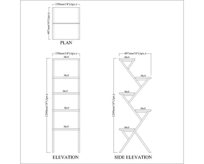 Planter Stand, Brown & White Color Plant Stand, MS Frame in White Finish, Planter Stand - IM2333