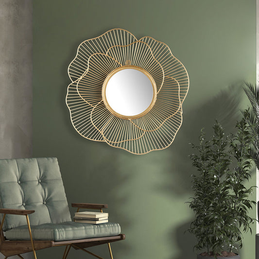 Mirror, UAM008(UA OVERSEAS), Lotus Flower Wall Mirror, Modern Designing Mirror, Mirror - EL2352