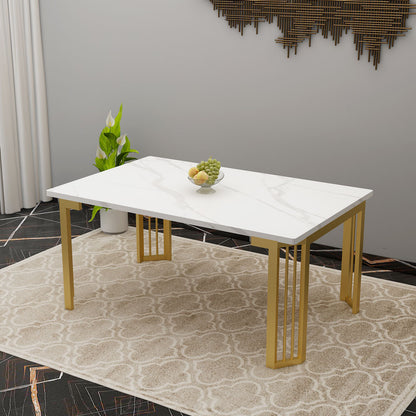 White Dining Tables with Metal Legs for Modern Home - EL3057