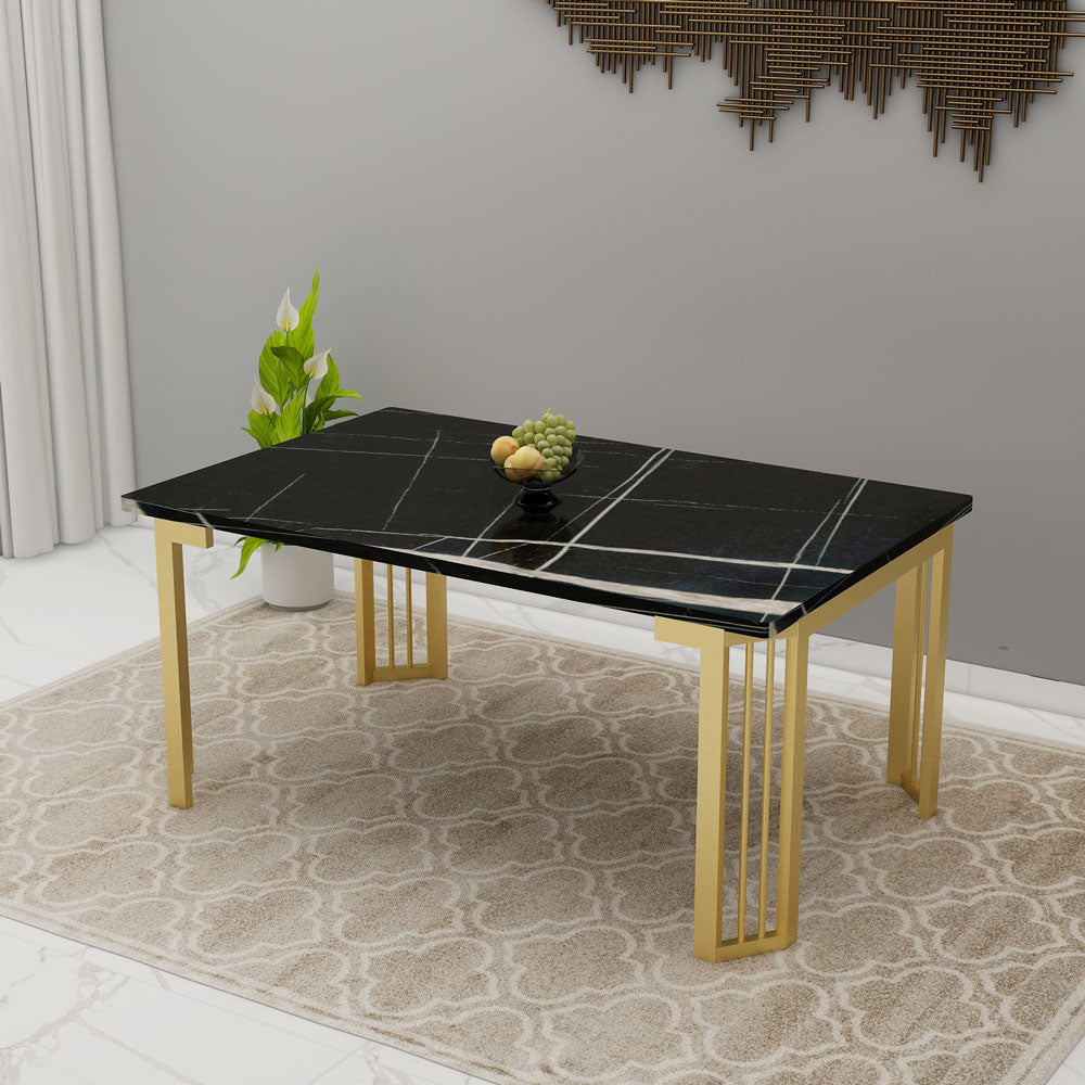 Black Dining Tables with Metal Legs for Contemporary Homes - EL3058