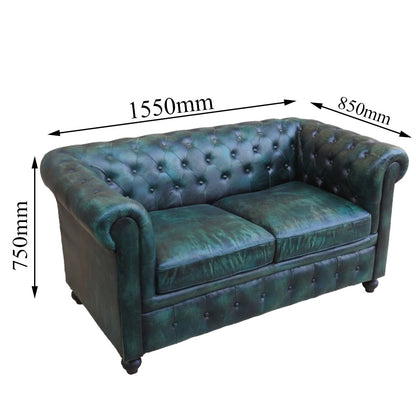 2 Seater Sofa, Blue 2 Seater Sofa, Leather 2 Seater Sofa, 2 Seater Sofa - EL - 4068