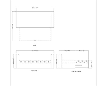 L Shape Sofa, L Shape Sofa in OFF-White Color, L Shape Sofa with Metal legs, L Shape Sofa - EL4069