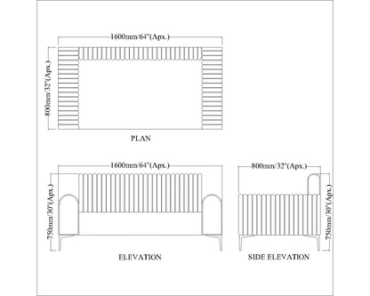 2 Seater Sofa, Blue Color Sofa, Unique Design Sofa, Sofa with MS Leg, Comfortable Modern Sofa, 2 Seater Sofa - EL4099