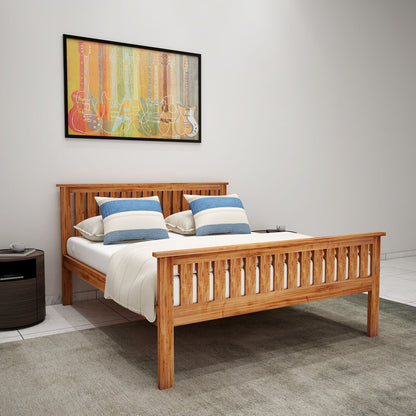 Queen Bed, Queen Bed with Solid Wood, Queen Bed with Brown Color, Queen Bed - EL5051