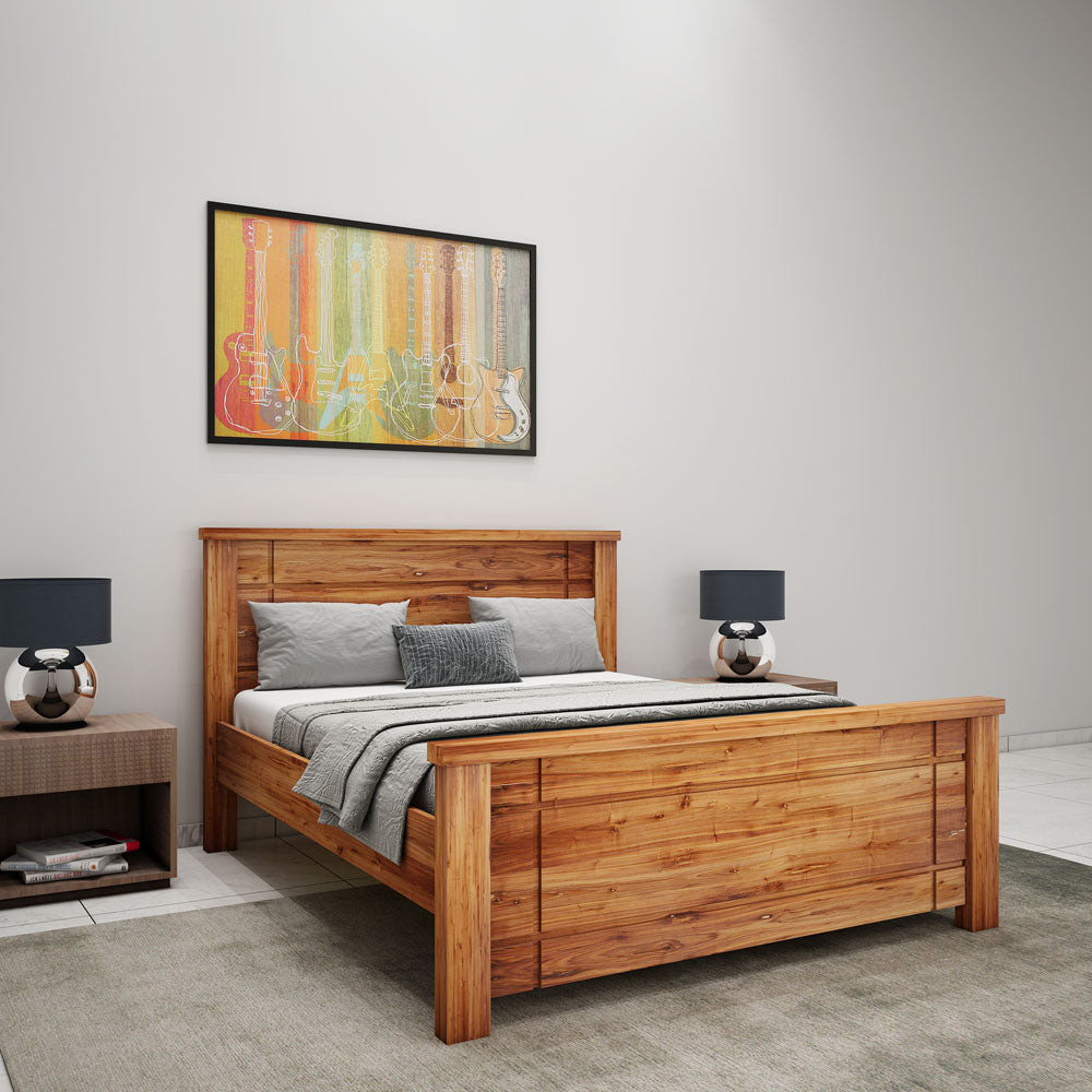 Queen Bed, Bed with Solid Wood, Bed with Brown Color, Queen Bed - EL5055