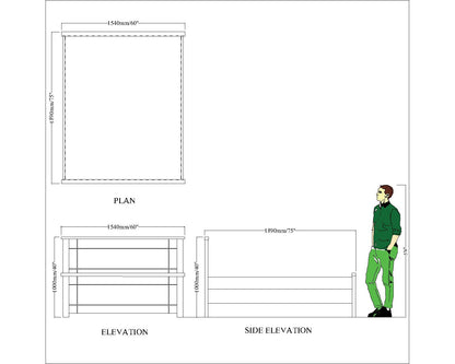 Queen Bed, Bed with Solid Wood, Bed with Brown Color, Queen Bed - EL5055