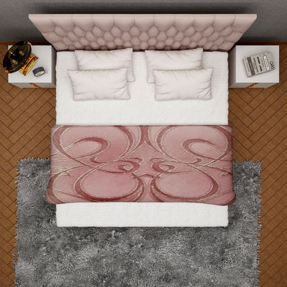 Queen Bed, Bed with Pink Fabric, Bed with Pink Color, Queen Bed - EL5059