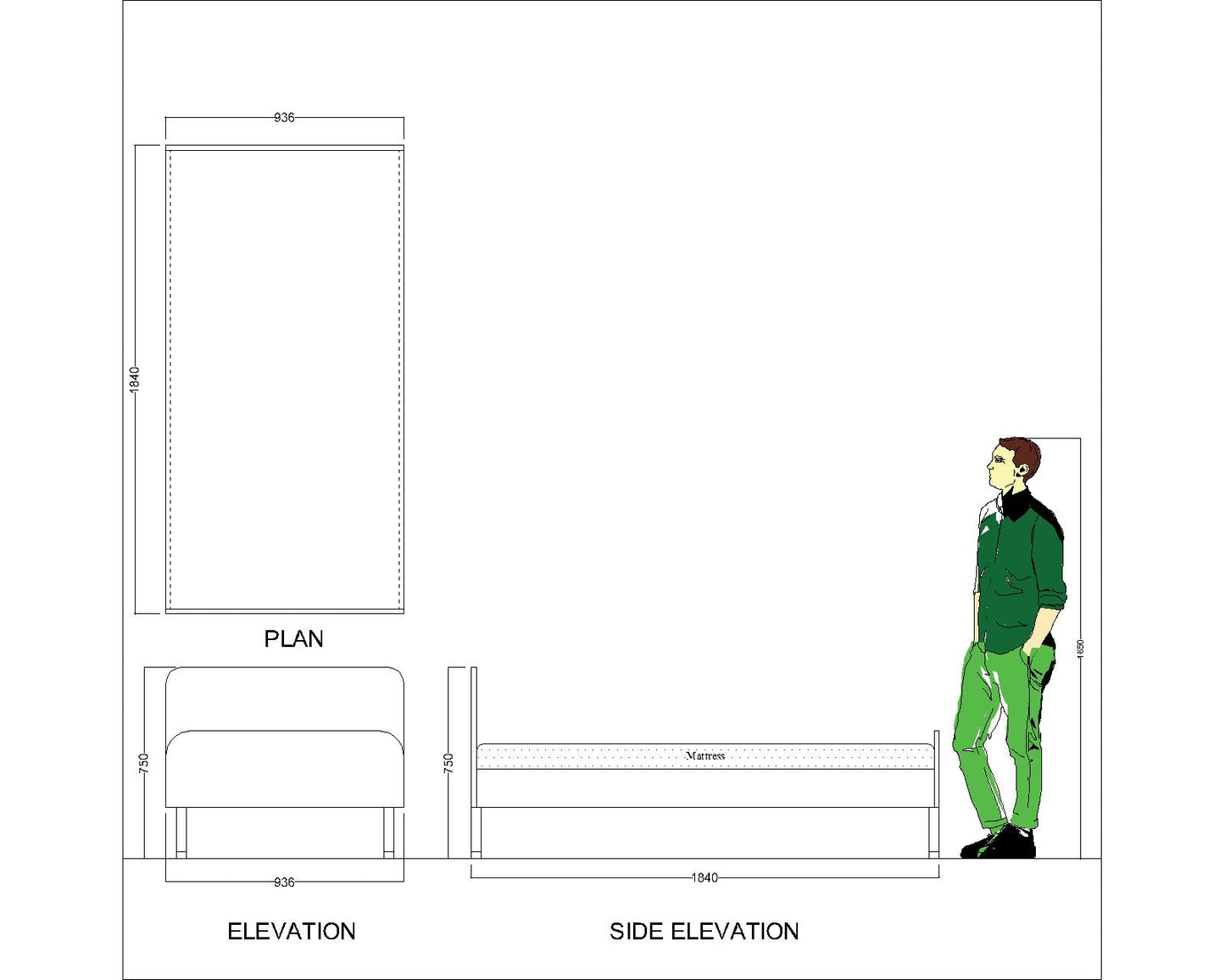 Panel Bed, Panel Bed in Yellow Color, Panel Bed for Kids, Panel Bed -eL5062