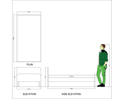 Panel Bed, Panel Bed in Yellow Color, Panel Bed for Kids, Panel Bed -eL5062