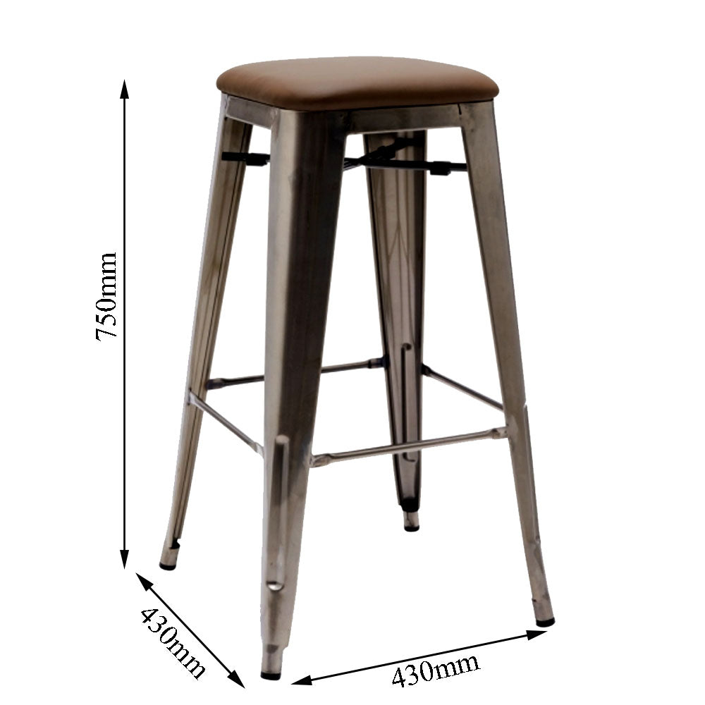 Seating Stool, Black & Brown Seating Stool, Seating Stool with Metal Legs, Seating Stool - EL - 6053