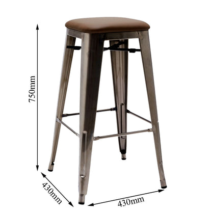 Seating Stool, Black & Brown Seating Stool, Seating Stool with Metal Legs, Seating Stool - EL - 6053