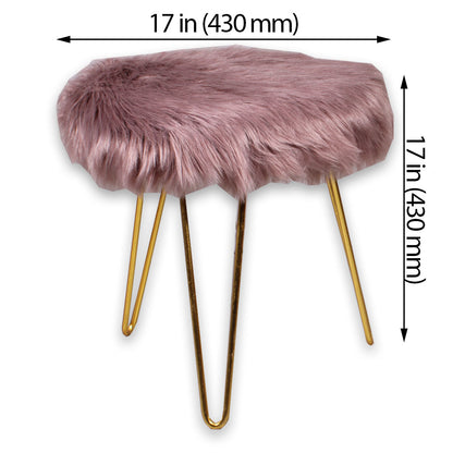 Stool, Stool with Pink & Golden  Color, Stool in Metal, Stool for Home, Stool - EL6062