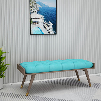 Seating Bench, Seating Bench in Wood & Light Blue Color, Seating Bench for Living Room, Seating Bench - EL6068