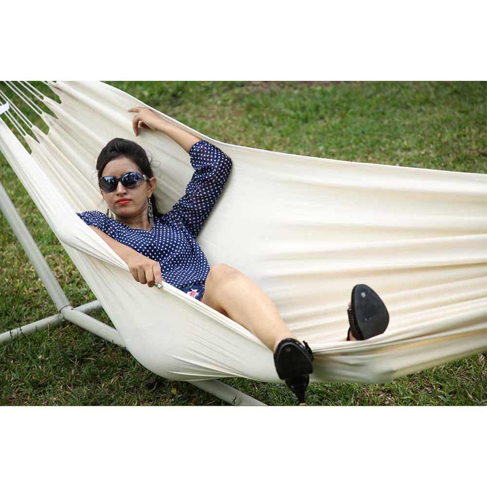 Natural Casual Hanging Swing Chair with Pillows for adults set is made out of 100 percent Cotton thick durable natural canvas, Swing - EL6074